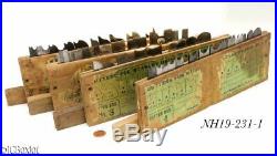 1 2 3 4 STANLEY TOOLS 55 PLOW PLANE combination CUTTER IRON SET box label