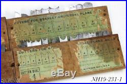 1 2 3 4 STANLEY TOOLS 55 PLOW PLANE combination CUTTER IRON SET box label