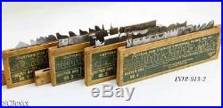 1 2 3 4 very nice SET OF STANLEY 55 PLOW combination cutters irons w boxes