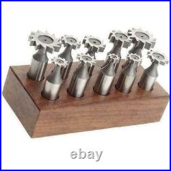 10-Piece HSS Keyseat Cutter Set Standard Sizes for Milling & Metalworking Tool