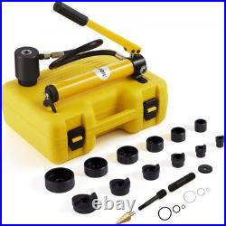 10 Ton Hydraulic Knockout Punch Kit, 1/2 to 2 Conduit Hole Cutter Set, KO Tool