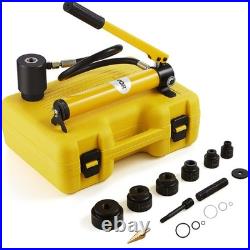 10 Ton Hydraulic Knockout Punch Kit, 1/2 to 2 Conduit Hole Cutter Set, KO Tool 10 Ton Hydraulic Knockout Punch Kit, 1/2 to 2 Conduit Hole Cutter Set, KO Tool