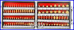 100PC Tungsten Carbide Trim Router Bit Set Woodworking Cutter Tool 1/4 Shank