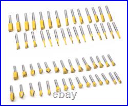 100pc Router Bit Set 1/4 inches Shank Tungsten Carbide Woodworking Cutters Tools
