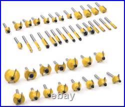 100pc Router Bit Set 1/4 inches Shank Tungsten Carbide Woodworking Cutters Tools