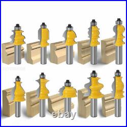 10PCS 1/2 12mm Shank Architectural Molding Router Bit Woodworking Cutter Tools