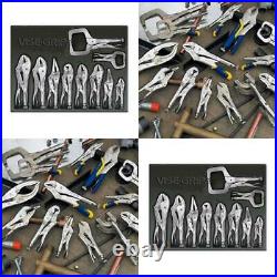 10PIECE LOCKING PLIERS Craftsman VISE GRIP Curved Jaw Wire Cutter Multi tool Set