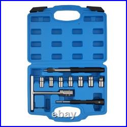 10pc Diesel Engine Carbon Cleaner Tool Kit for Cars Injector Seat Cutter Set