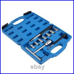 10pc Diesel Engine Carbon Cleaner Tool Kit for Cars Injector Seat Cutter Set