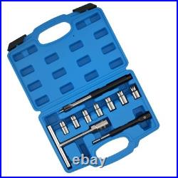 10pc Diesel Engine Carbon Cleaner Tool Kit for Cars Injector Seat Cutter Set