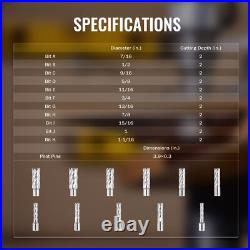 11pc Annular Cutter Set HSS Mag Drill Bits w 2 Pilot Pins 2 Depth Weldon Shank 11pc Annular Cutter Set HSS Mag Drill Bits w 2 Pilot Pins 2 Depth Weldon Shank