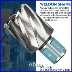 11pcs Annular Cutter Set 1/2 to 1-1/16 Dia Weldon Shank Drill Bits 1 Depth