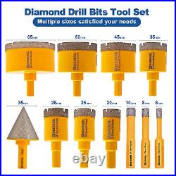 11pcs/box Diamond Drilling Core Bits Set Cut Tile Marble Hole Saw Cutter Tool