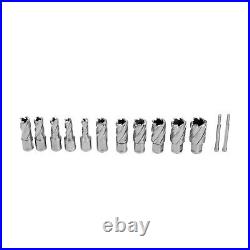 13Pcs 7/16 to 1-1/16'' Cutting Diameter Annular Cutter Tool Straight Shank 1 Set 13Pcs 7/16 to 1-1/16'' Cutting Diameter Annular Cutter Tool Straight Shank 1 Set