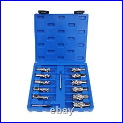 13Pcs 7/16 to 1-1/16'' Cutting Diameter Annular Cutter Tool Straight Shank 1 Set 13Pcs 7/16 to 1-1/16'' Cutting Diameter Annular Cutter Tool Straight Shank 1 Set