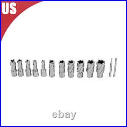 13Pcs Annular Cutter 7/16 to 1-1/16'' Cutting Diameter Straight Shank cutter Set