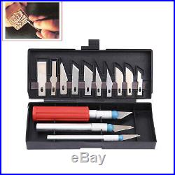 13pc Hobby Knife Razor Blade Set Kit Cutter Tool Exacto Precision Cutting