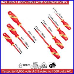 14Pc Electrician Insulated Tool Set with a Tool Case