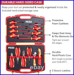 14Pc Electrician Insulated Tool Set with a Tool Case