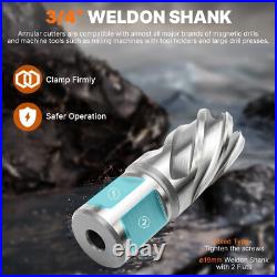 14Pcs HSS Annular Cutter Set Weldon Shank Magnetic Drill Bits 1D with2 Pilot Pins