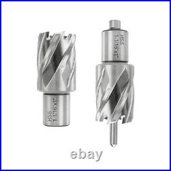 14Pcs HSS Annular Cutter Set Weldon Shank Magnetic Drill Bits 1D with2 Pilot Pins