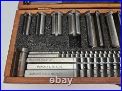 15 PC DUMONT MINUTE MAN KEYWAY BROACH CUTTER SET WithSHIMS & WOOD CASE (TL3284)