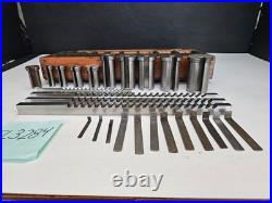 15 PC DUMONT MINUTE MAN KEYWAY BROACH CUTTER SET WithSHIMS & WOOD CASE (TL3284)