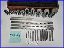 15 PC DUMONT MINUTE MAN KEYWAY BROACH CUTTER SET WithSHIMS & WOOD CASE (TL3284)