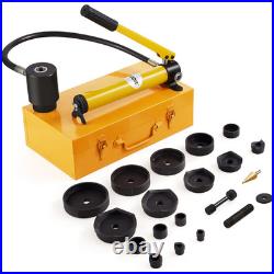15 T Hydraulic Knockout Punch Kit 1/2 to 4 Conduit Hole Cutter Set Metal Sheet