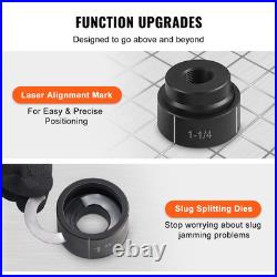 15 T Hydraulic Knockout Punch Kit 1/2 to 4 Conduit Hole Cutter Set Metal Sheet