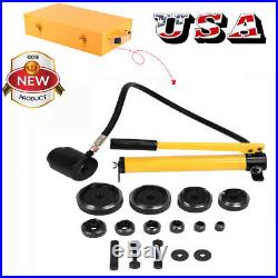 15Ton 10Die Hydraulic Knockout Punch Electrical Conduit Hole Cutter Set Tool Kit