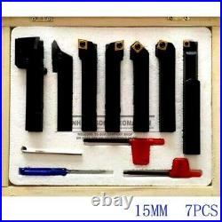 15mm 7pcs/set indexable carbide turning lathe cutter tool set with inserts