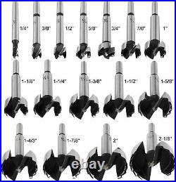 16 Pcs Forstner Drill Bits Cutter Set Wood Hole Saw Kit Woodworking Cutting Tool