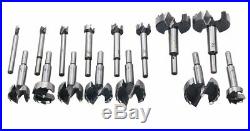 16pc Forstner Wood Drill Bit Set Hole Saw Cutter Woodworking Tool 1/4 to 2-1/8