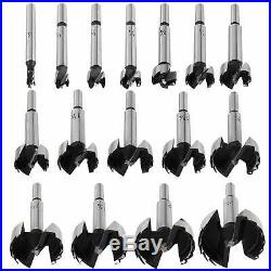 16pc Forstner Wood Drill Bit Set Hole Saw Cutter Woodworking Tool 1/4 to 2-1/8