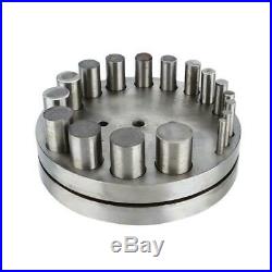 17 Holes Jewelry Round Disc Cutter Punch Die Set Metal Punching Cutting Tools