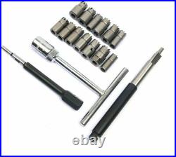 17-Piece Diesel Injector Seat Cutter & Reamer Tool Kit - Universal Injector Re-Facing