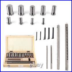 18 PCS Keyway Broach Kit Cutter Broaching Cutting Set Metalworking Tool