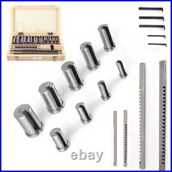 18Pcs HSS Keyway Broach Kit Inch Size Broaching Cutter Bushing Shim Tool Set