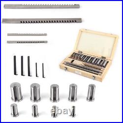 18Pcs Keyway Broach Kit Broaching Cutter Bushing Shim Set Metalworking Cut Tool