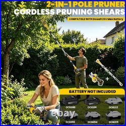2-In-1 Electric Pruning Shears Set Compatible with Dewalt 20V Battery, 6.9FT Adj