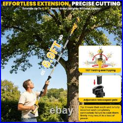 2-In-1 Electric Pruning Shears Set Compatible with Dewalt 20V Battery, 6.9FT Adj