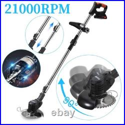 21V Cordless Weed Wacker 10000RPM 2 Battery 5 Blade Grass Trimmer Kit