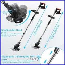 21V Cordless Weed Wacker 10000RPM 2 Battery 5 Blade Grass Trimmer Kit