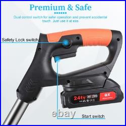 21V Cordless Weed Wacker 10000RPM 2 Battery 5 Blade Grass Trimmer Kit