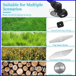 21V Cordless Weed Wacker 10000RPM 2 Battery 5 Blade Grass Trimmer Kit