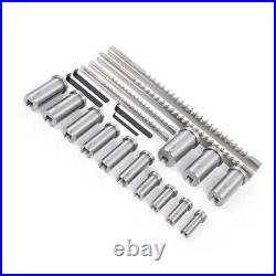 22PCS Keyway Broach Set Cutter+ Collared Bushing+ Shim Steel Metal Process Tool