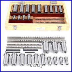 22pcs Keyway Broach Set Cutter+ Collared Bushing+ Shim Steel Metal Process Tool