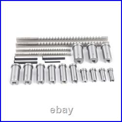 22pcs Keyway Broach Set Cutter+ Collared Bushing+ Shim Steel Metal Process Tool