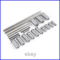 22pcs Keyway Broach Set Cutter+ Collared Bushing+ Shim Steel Metal Process Tool